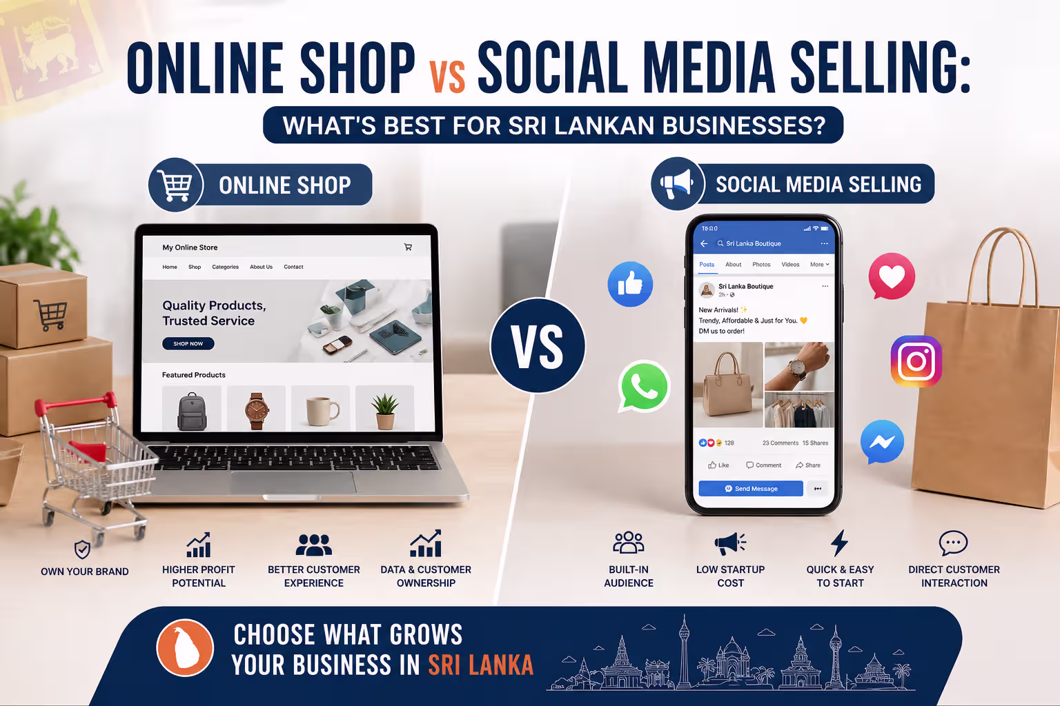 Online Shop vs Social Media Selling: What's Best for Sri Lankan Businesses?