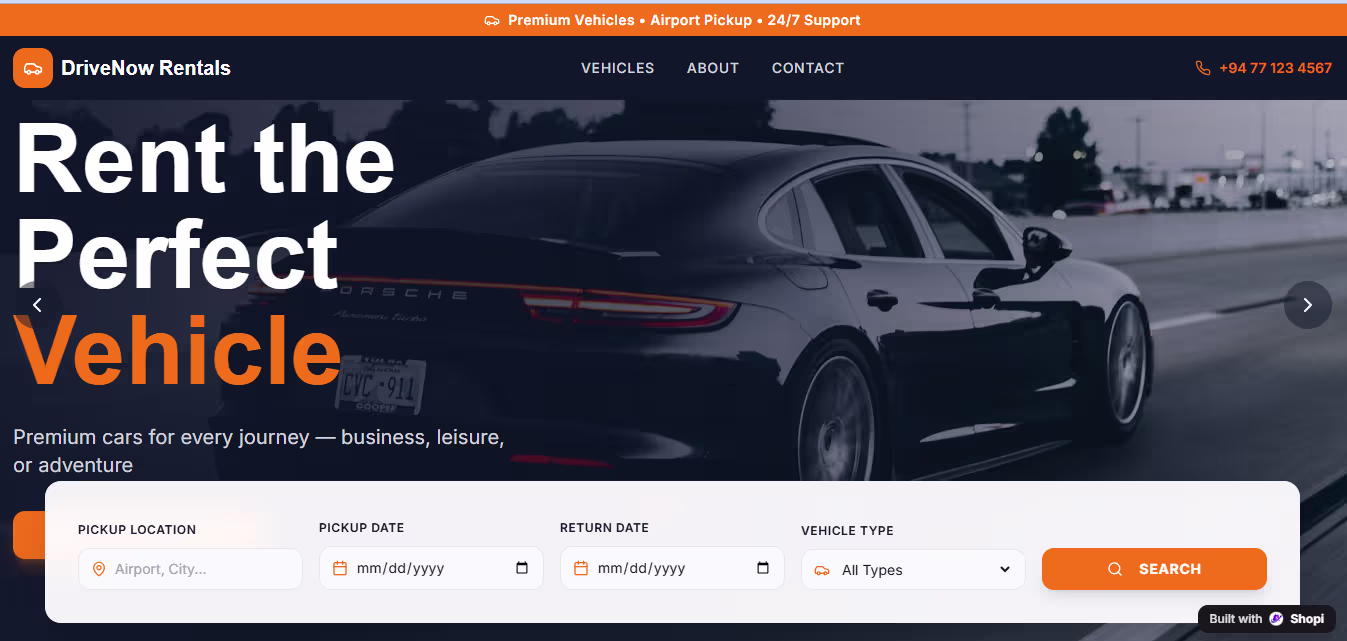DriveNow Rentals theme preview